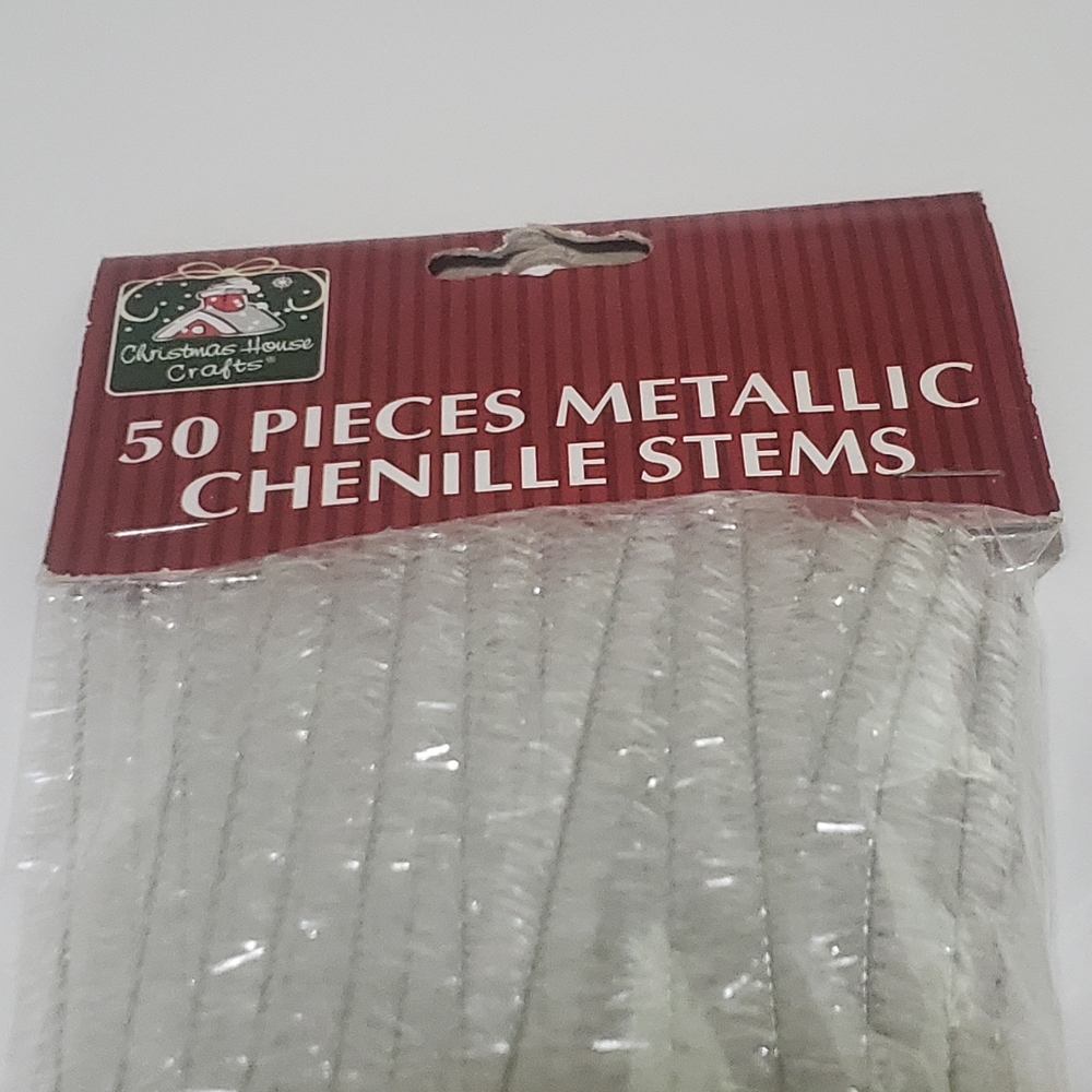 5/$15 50 Metallic Chenille Stems Clear